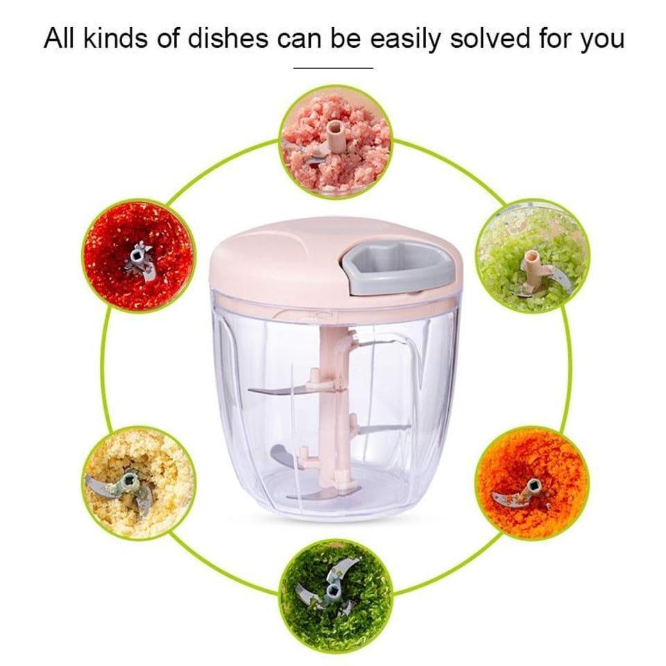 Manual Food Chopper Pink Plastic 900ml