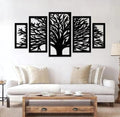 Black Tree Wall Art Set for Living Room Modern Decor