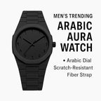 Men's Black Geometric Watch Lightweight Daily Wear