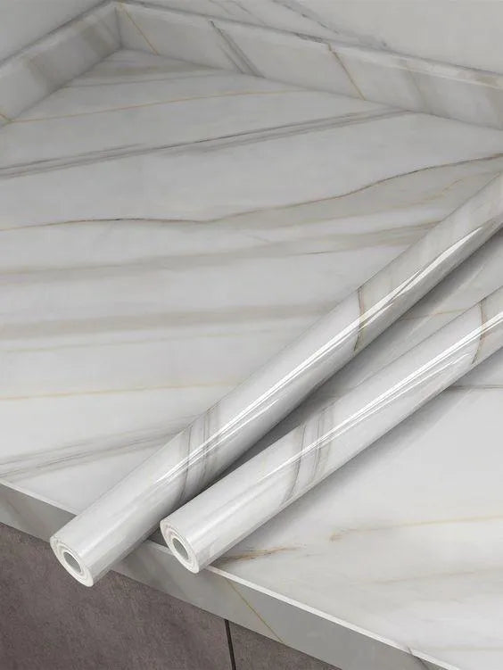 Self-Adhesive Marble Sheet 200x60cm White Black