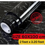 Self-Adhesive Marble Sheet 200x60cm White Black